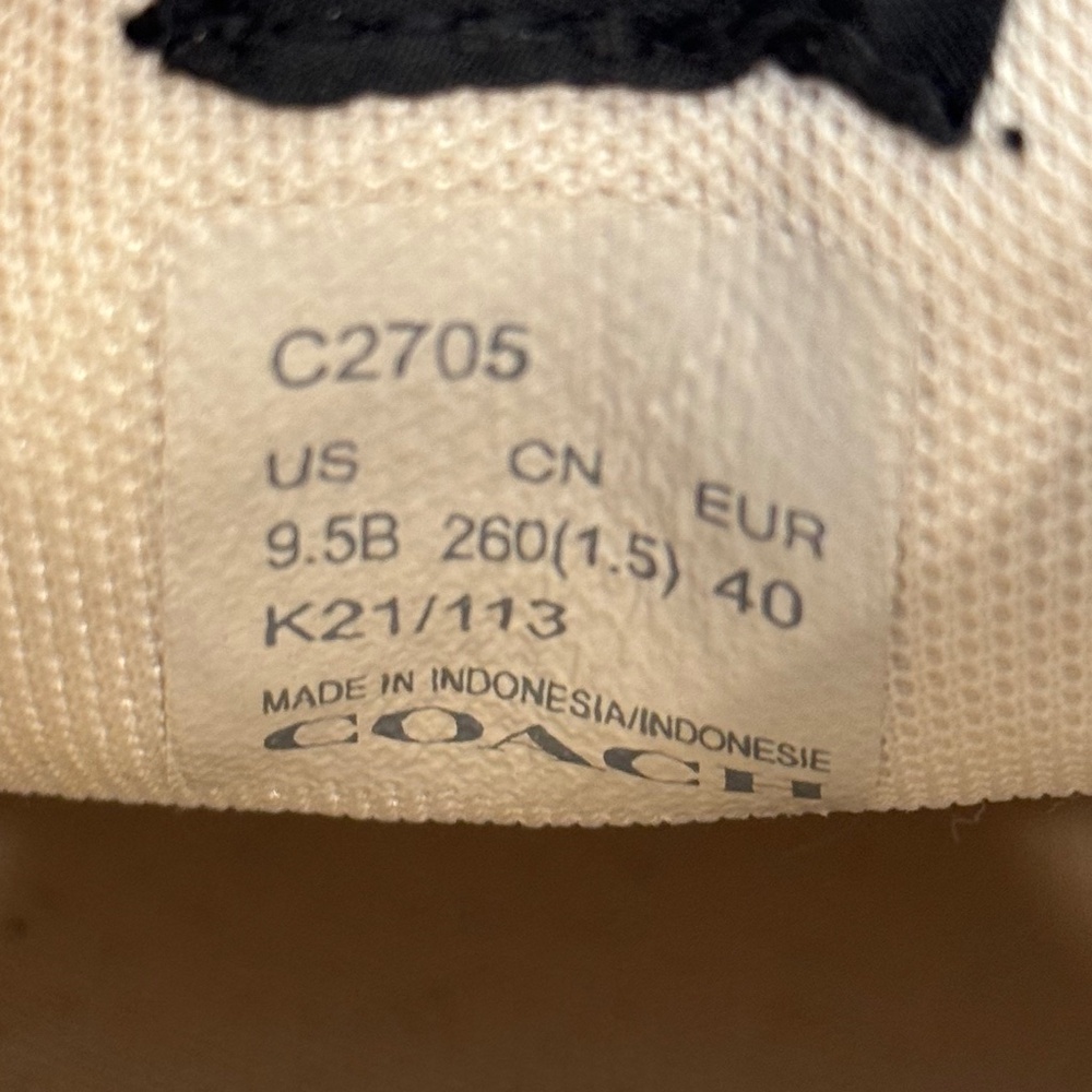 COACH WOMEN's Signature Jacquard Leather Lace Up Skate Sneaker size 9.5 - Picture 6 of 6